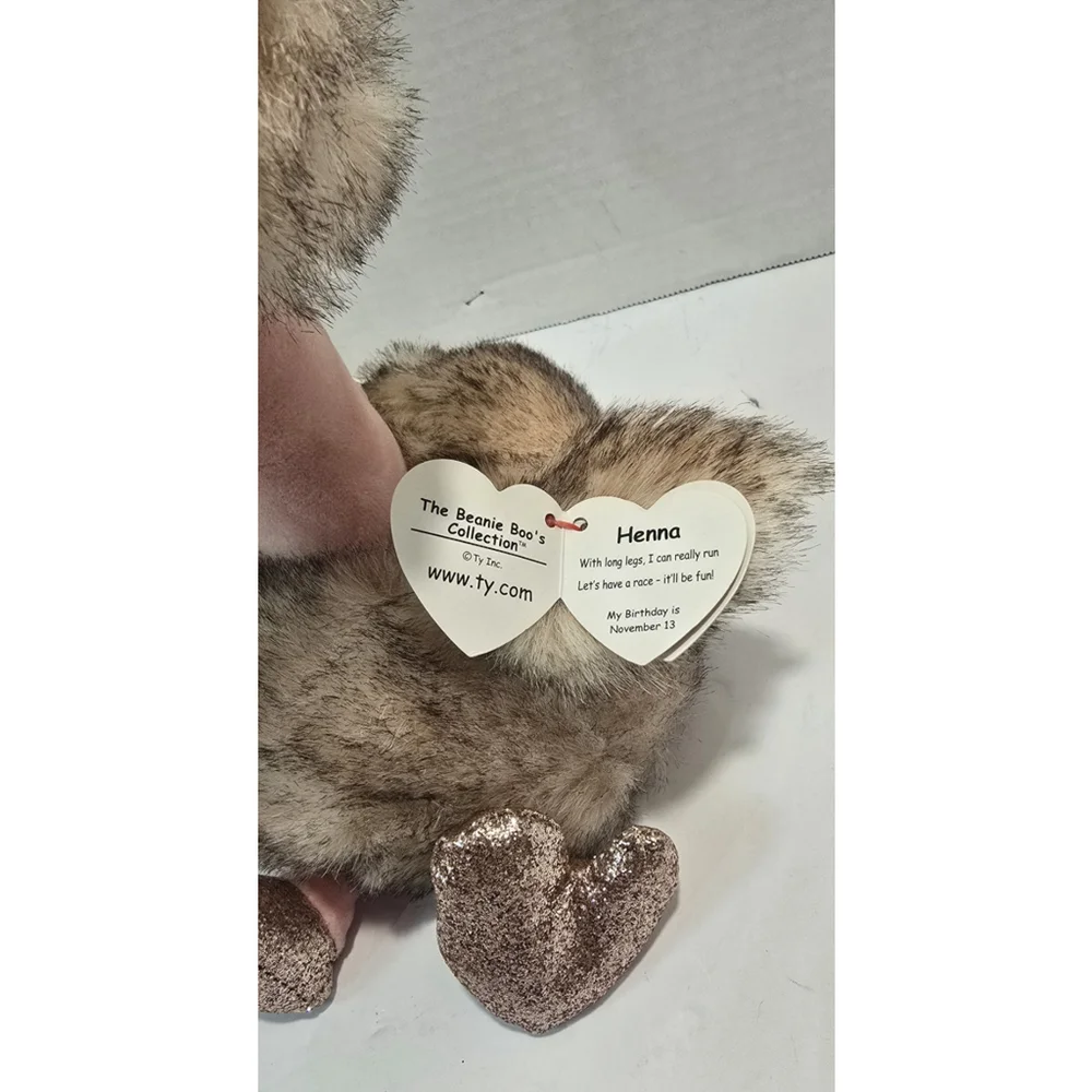NWT 2019 TY Beanie Boos - Plush HENNA the OSTRICH - sitting - Medium Sized - Picture 8 of 9